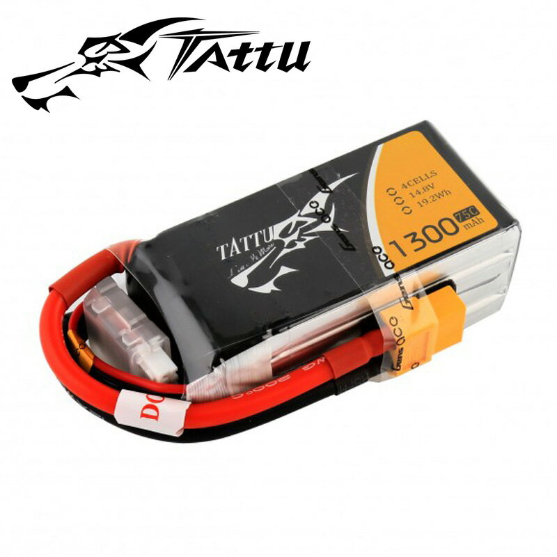 TATUU 14.8V 1300mAh 75C 4S ǽ Хåƥ꡼ 륱 F210 F2103D Furious215 DTS Q220 б (ta-75c-1300-4s1p-xt60)å饸إϢ ɥ