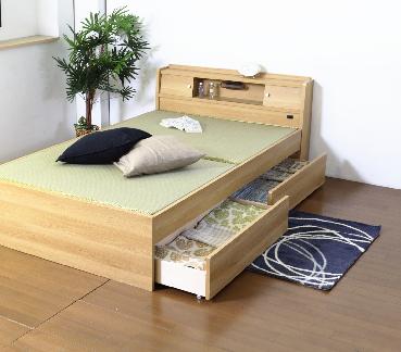 畳ベッド シングルベッド 引出4杯セット 畳 たたみ タタミ ベッド ベット ベッド 木製 たたみベッド シングルベット 高さが3段階で調整できる 棚 コンセント 照明付畳ベッド シングル