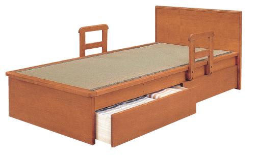 畳ベッド シングル たたみベッド 畳 ベッド シングルベッド たたみベッド シングルベッド 平戸2型 シングルサイズ 手すり2本付き（ 引き出し別売り）