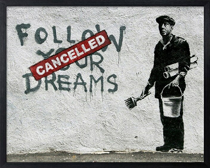 Rakuten - バンクシー Banksy ポスター Follow Your Dreams アートパネル アートポスター インテリア 額 壁掛け　おしゃれ