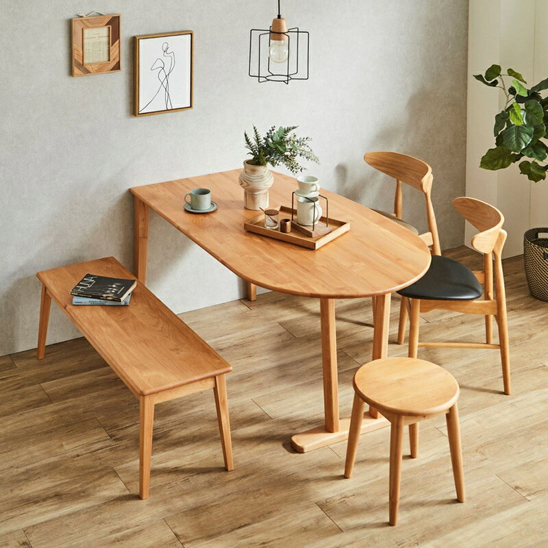 乐天商城 - ダイニングテーブル 半楕円 150cm 無垢 木製 北欧 単品 半楕円形 壁ピタ 食卓テーブル カフェテーブル リビング テーブル 2人掛け シンプル ナチュラル 北欧 おしゃれ