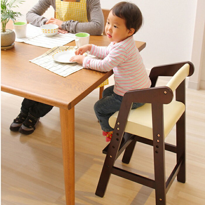 キッズチェア ハイチェア 木製 キッズ 子ども 高さ調節 ダイニングチェア チェア キッズチェア 子供用 椅子 いす 食事 北欧 おしゃれ ブラウン ナチュラル 人気