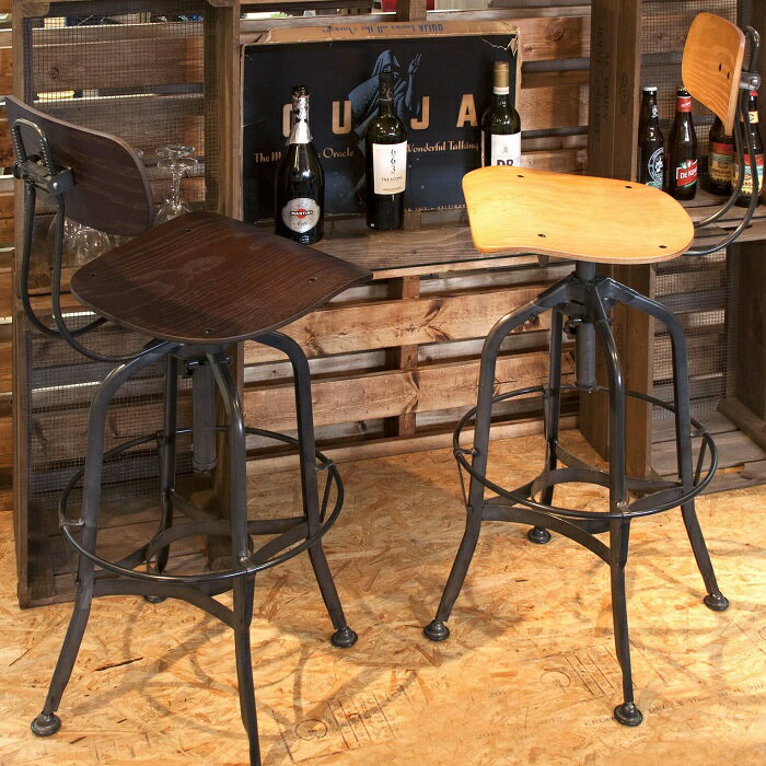 カウンターチェア バーチェア スツール 木製 背もたれ付き バーチェアーバースツール 疲れない ハイスツール 昇降式 チェア 椅子 木製 北欧 カフェ インテリア ナチュラル ブラウン おしゃれ 人気