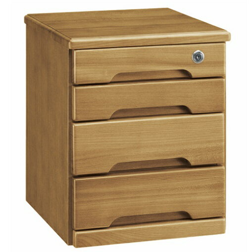 ミニチェスト デスク上チェスト 鍵 整理箱 木箱 4段 引出し 木製 A4サイズ 完成品 ニレ材 書斎 小物収..