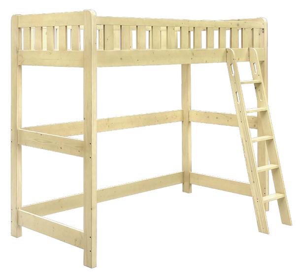 ロフトベッド 木製 シングル はしご スペーシングベッド ハイタイプ 階段