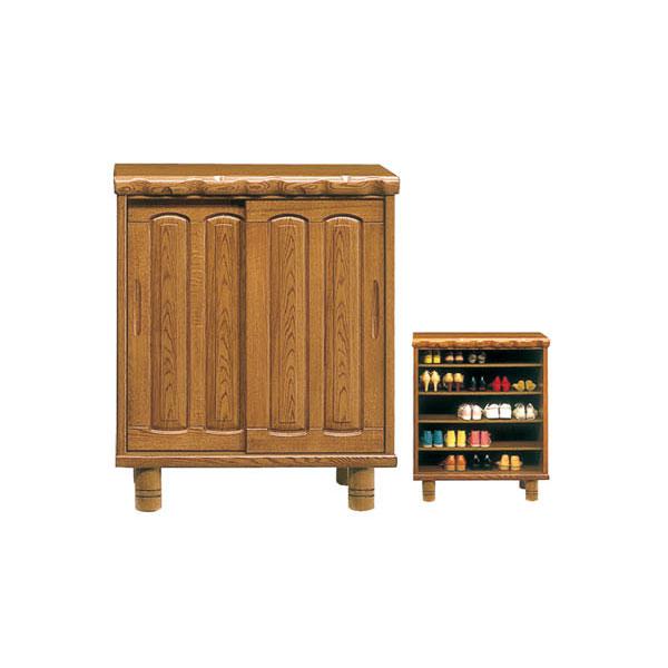 シューズボックス　幅90 木製 下駄箱 靴収納 玄関収納 引き戸 オーク 和風　おしゃれ