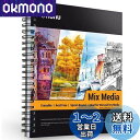 Ohuhu スケッチブック 画用紙 200gsm 294mm×243mm 62枚 ミックスメディアスケッチブック スパイラルリング ミシン目付 色鉛筆/マーカー...