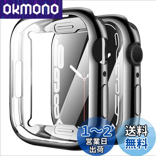 YUGYUG 対応 Apple Watch 10 42mm ケース アップルウォッチ10 42mm ケース TPU素材 アップルウォッチ カバー ガラスフィルム 一体型 日本旭硝子材 二重構造 Apple Watch カバー (42mm,ブラック)