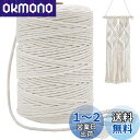 【送料無料】3mm 綿紐, 200M 太いマクラメロープ 手芸 壁掛け おもちゃ 盆栽などに (ベージュ)