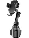 スマホホルダー 車 ドリンクホルダー 車載ホルダー カップホルダー スマホスタンド 車 TOPGO 【 機械式伸縮アーム・安定性 車載 携帯ホルダー 縦・横・上下・左右自在調節 360度回転 片手操作 ワンタッチ iPhone 14 Pro Max/Galaxy S23 Ultra多機種対応(ブラック)