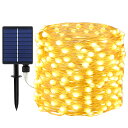 【大玉ビーズ】 LED イルミネーションライト ソーラー ストリングライト クリスマスツリーライト 超明るい 20M 200球 8点灯モード 夜間自動点灯 IP...