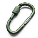 TITECOUGO アウトドア カラビナ おしゃれ 登山 小型 アルミ Dフック 頑丈 ネジロック バンジーコード ブランコ ハンモックテント ?キャンプ 用品 キーホルダー 釣り ハイキング ペット karabina アーミーグリーン 1個