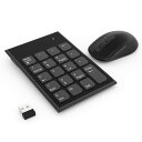 ワイヤレステンキーマウスセット 2.4Ghz 無線テンキーと800|1200|1600DPI調整 無線マウスセット ただ一つのUSBレシーバー付き ナンバーパッ...