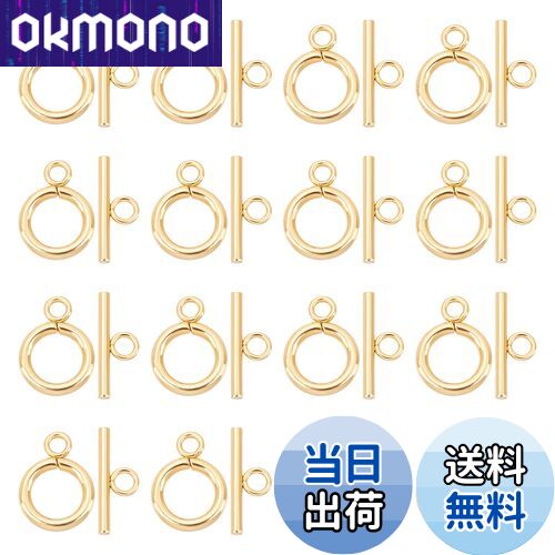 【送料無料】UNICRAFTALE 約20組 トグルクラスプ OTクラスプ リング T字型 O字型 304ステンレス 留め金具 ゴールド マンテル ネックレス ...
