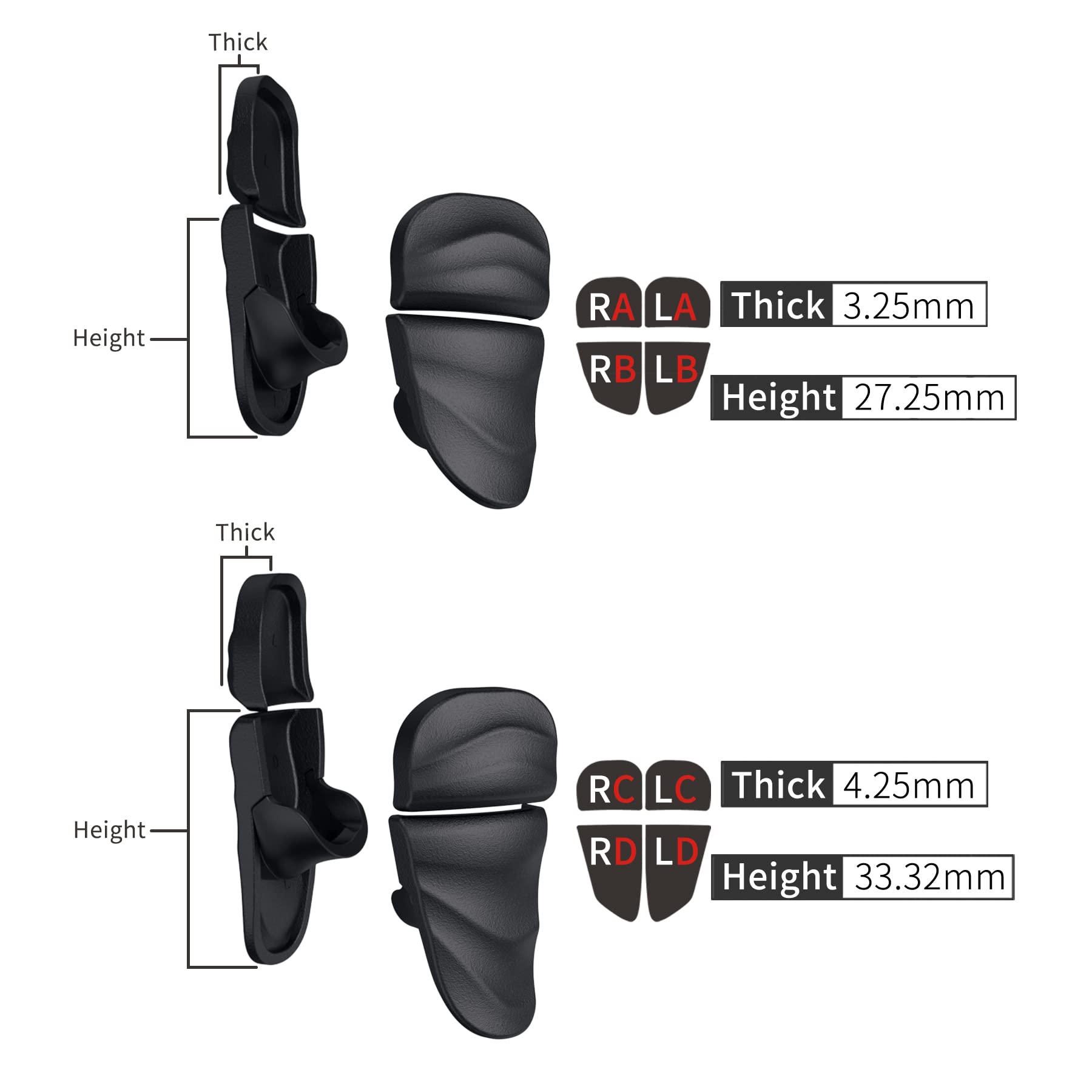 PlayVital DUNE ps5コントローラーに対応用トリガーストップショルダーボタンエクステンションキット、ps5 Portalコントローラーに対応用ストッパーバンパートリガーエクステンダーゲーム改善アジャスター、ps5 Edge用ゲーム改善アジャスター【黒】