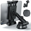 OHLPRO タブレットホルダー 車載 ipadホルダー ダッシュボード&エアコン吹き出し口に取付 iPad pro/ipad air/ipad mini、Samsung Galaxy Tab、SwitchやiPhone、Sony Xperiaなど4.5-13インチの端末に対応(ブラック)