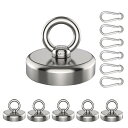 YESCUT 超強力 マグネット フック カラビナ付磁石 【6個セット】 耐荷重72kg 直径48mm 304ステンレス製 強力 磁石 防錆 クフック取外可能 ...