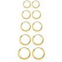 Senteria フープピアス リング ゴールド メンズ レディース 両耳用 サージカルステンレス イヤリング セット 金属アレルギー対応 シンプル 人気 5ペ...