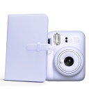 Rieibi アルバム、 アルバム mini99/90/12/mini11/mini40/EVO/mini9/mini8対応アルバム 大容量 3インチ写真 108枚収納 mini12ボディと同色 5色展開 記念日プレゼント PUレザー 可愛い帳 おしゃれ 誕生日プレゼント 贈り物(パープル)
