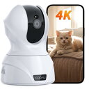 【臨場感溢れる800万画素・5GWIFI対応】COOAU ペットカメラ iphone対応 見守りカメラ 8MP 監視カメラ 防犯カメラ Wi-Fi/有線LAN対...