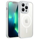 JEDirect iPhone 13 Pro 6.1インチ用 マグネット ケース MagSafeに対応 半透明のマット背面 カメラレンズ 完全保護 薄型 耐衝撃 カバー (グレー)