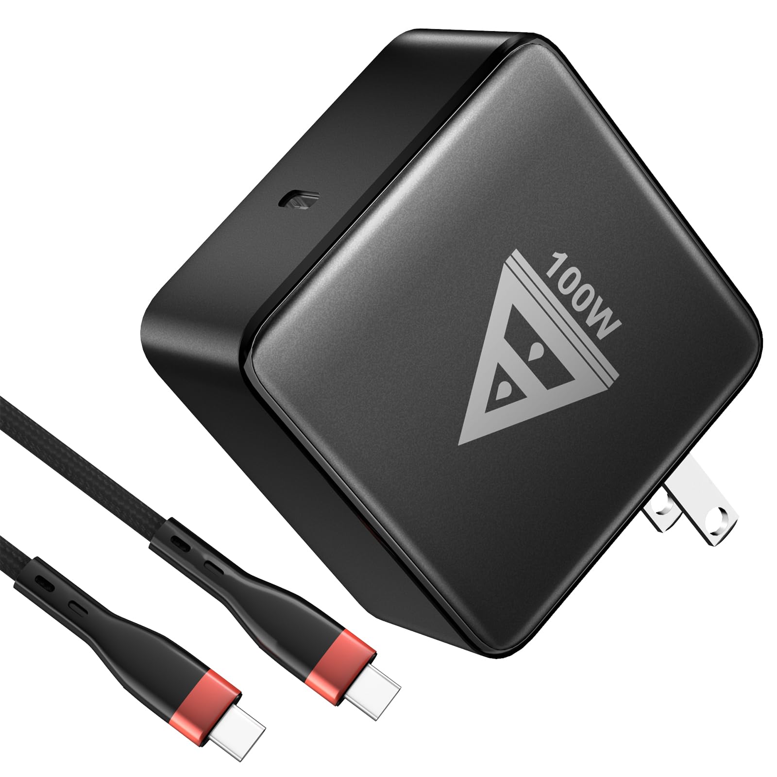 素直な虹 PD 充電器 100W USB-C Type C 【PD3.0対応・PSE技術基準・単ポート100W高出力】小型 急速 折畳 タイプc 充電器 パソコン ノートPC,MacBook 急速充電対応 iPhone14/13/12/11 Android Galaxy S22/S10/Xperia/AQUOS/Arrows/Pixel 各種USB機器対応