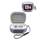 JBL LIVE BUDS 3 / JBL LIVE BEAM 3 用 ケース カバー 【NOUKAJU】 ワイヤレス イヤーホン TPU 保護ケース (カラビナ付き+ストラップ付き ) 落下防止 キズ防止 耐衝撃 装着充電可能 防水 防塵 (クリア)