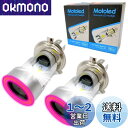 Meliore バイク用 LED ヘッドライト イカリング エンジェルアイ H4 高輝度 COB チップ バルブ 冷却ファン 搭載 アルミ構造 2個セット (レッド)