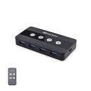 Cable Matters USB切替器 4ポート USB 3.0 4台PC用 4入力4出力 5Gbps USB 切り替え usb スイッチ 手動切替器 リモコン USB-A USB-C変換アダプタ付き(2)