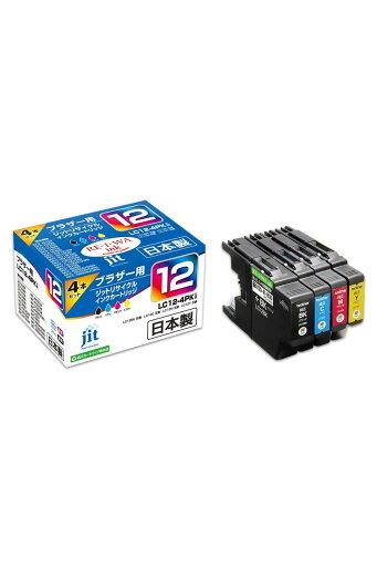ジットブラザー(brother) LC12-4PK 対応 4色セット リサイクルインク 日本製JIT-NB124P ジットブラザー(brother) LC12-4PK 対応 4色セット リサイクルインク 日本製JIT-NB124P
