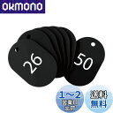 オープン工業 番号札 小判札 荷札 整理券 小 黒 25枚 26-50番 セット BF-71-BK