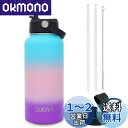 DUIERA 水筒 1リットル | 1000ml ステンレスウォーターボトル | 高保温・保冷性能 | ストロー&リークプルーフ蓋付き | BPAフリー、耐久性...