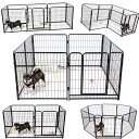 KIRATAKU ペットサークル スチール製 高さ98cm ペットケージ 大型犬 ペットフェンス ペットサークル 犬ケージ コンパクト 犬用サークル 室内外兼用...