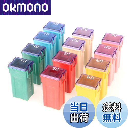 【送料無料】Kiligen 12個 12V-24V トラック、車、SUV用の自動車用トールプロファイルJcaseボックス型各種ヒューズ、ボート（20A/25A/30A/40A/50A/60A、各2個）