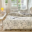 【送料無料】BUKAROOM 【布団カバーセット シングル 3点セット】 枕カバー 掛け布団カバー ボックスシーツ 寝具カバー 花柄 おしゃれ ブラック(掛カバー150*210cm)