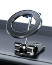 YOSH Magsafe 車載ホルダー【全アルミ金属製 & キツさ調節緩まない】magsafe 車載 スマホ車載ホルダー 折りたたみ 360度調整 可動域拡大 超粘着両面テープ 粘着力アップ マグセーフ 車載ホルダー 磁力強化 航空合金素材 N55磁石20個 iPhone 16/15/14/13/12シリーズ Mags