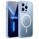 JETech iPhone 13 Pro 6.1インチ用 マグネット ケース MagSafeに対応 半透明のマット背面 カメラレンズ 完全保護 薄型 耐衝撃 カバー (空色)