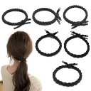 Fuyunohi ヘアゴム 黒 6本セット 髪ゴム 大人 輪ゴム お団子 跡がつかないヘアゴム おしゃれ ヘアアクセ 女性 アクセサリー 金具付き 韓国風 髪 ...