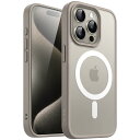 JETech iPhone 15 Pro 6.1インチ用 マグネット ケース MagSafeに対応 半透明のマット背面 薄型 耐衝撃 カバー (ナチュラルチタニウム)