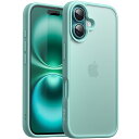JETech iPhone 16 Plus 6.7インチ用 マットケース 耐衝撃性ミリタリーグレードの落下保護 つや消しの半透明背面 スマホカバー 指紋防止 (ティールブルー)