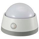 【送料無料】オーム(OHM) オーム電機 LEDセンサーライト 明暗+人感センサー 白色LED 電池式 プッシュライト NIT-BLA6JD-WN