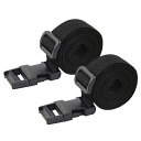 【送料無料】Wisdompro 荷締めベルト スーツケースベルト 荷崩れ防止 幅25mm 長さ1.2m ワンタッチ 荷物固定バンド 梱包バンド 結束ベルト 調節可能 2本入り ブラック