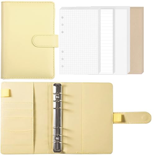 【送料無料】Sitengle A6 バインダー 6穴 予算バインダー PUレザー リフィル80枚付き マグネットバックル ノートブックバインダー 詰め替え可能 ...