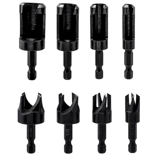 【送料無料】KEWAYO 8個ウッドプラグカッターセット面取りウッドプラグカッター高炭素鋼 コルクドリル ..