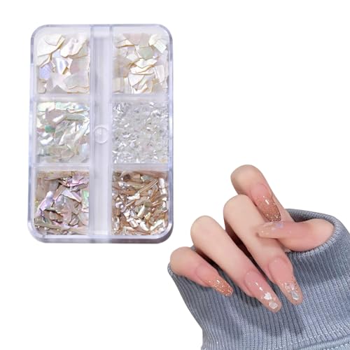 【送料無料】ZHEJIA シェル ネイルパーツ 貝殻 シェルフレーク シェル パウダー ネイルアート 薄型 ネイル レジン 封入 素材 天然 デコ素材