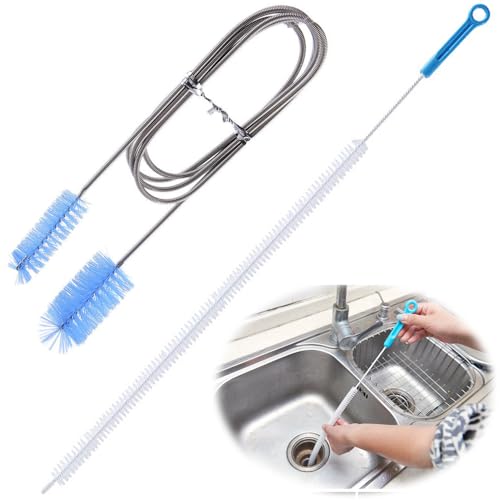 【送料無料】パイプブラシ パイプドレッジ ツール 2個セット パイプ掃除ブラシ 螺旋式 自由に曲がる 洗..