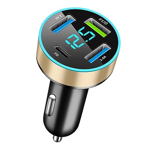 【送料無料】【QC3.0】TEMEDO for シガーソケット usb 対応 シガーソケット 電圧計 充電器 USB 4ポート..