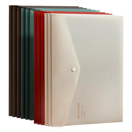 【送料無料】VANRA ファイルケース ボタン式 A4 4色 12枚セット スナップフォルダー プラスチック製封..