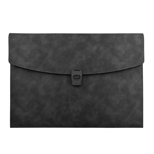 【送料無料】VANRA 書類ケース A4 ファイルフォルダー PUレザー スナップ開閉式 4ポケット 収納ケース ..