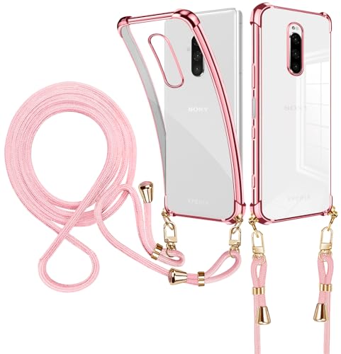 【送料無料】AQUOS R10 SH-51F ケース クリアショルダー aquos r10 スマホケース R10 カバー 耐衝撃 薄型 TPU 軽量 肩がけ 首掛け 紐付きバンパー カバー ストラップ付き ストラップホール付き 韓国 透明 ストラップ着脱可 調節 Qi充電 ワイヤレス充電 傷防止 全面